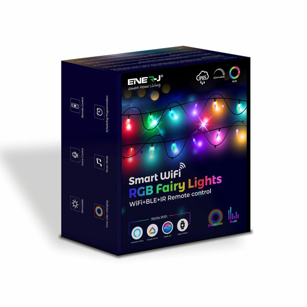 Ener-J RGB Fairy Lights 5 Meter Cable, 50 LED'S, WiFi+BLE+IR with Remote Control, UK 3 Pin & USB Port secondary image