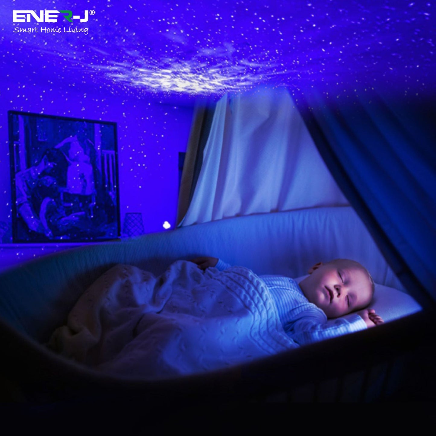 Ener-J WiFi + BLE Smart Starry Sky Projector Light with Music Sync Function