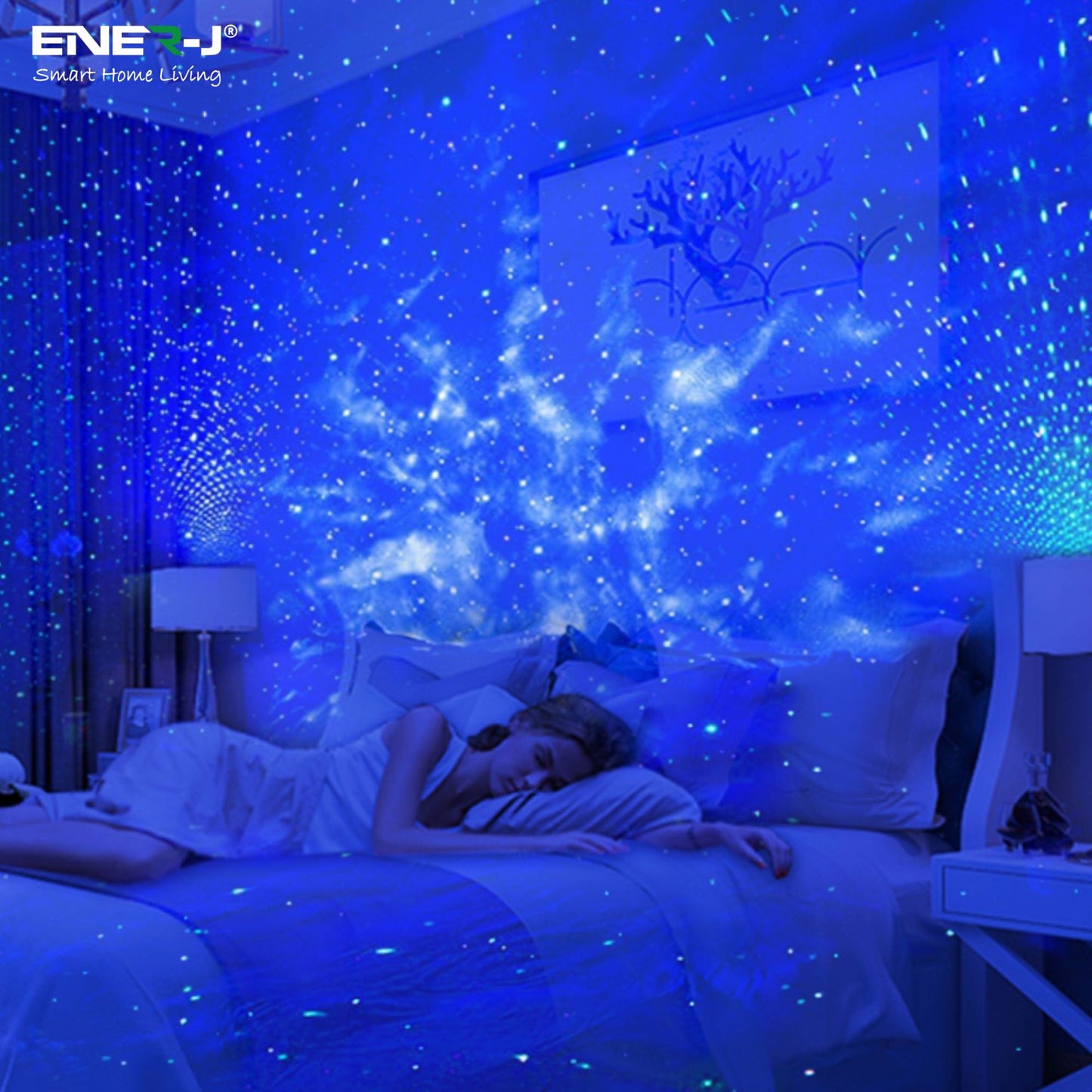 Ener-J WiFi + BLE Smart Starry Sky Projector Light with Music Sync Function