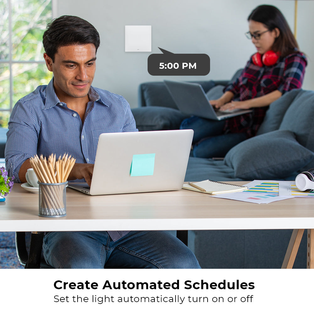 Ener-J 1 Gang Smart Push Button Mechanical Light Switch, (No Neutral Required)