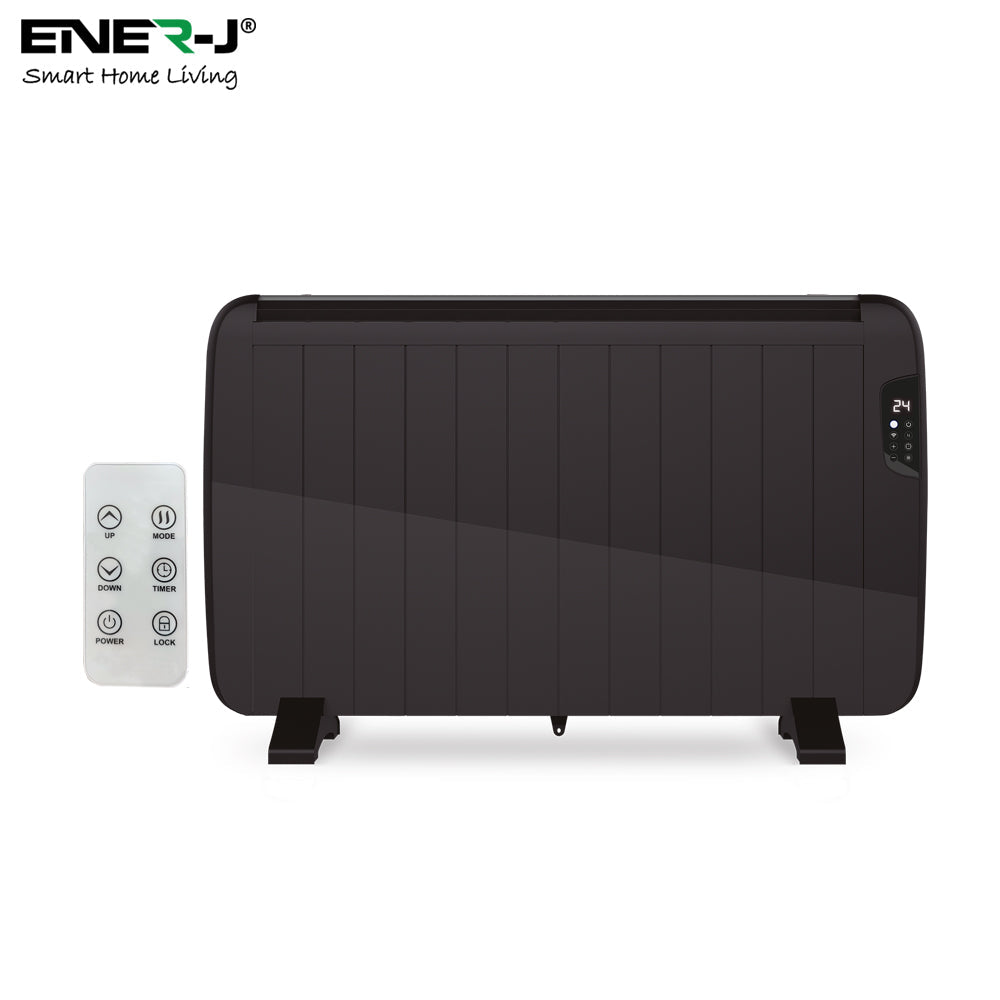 Ener-J 2000W Smart Heater with Aluminium Heating Element & Remote - Black