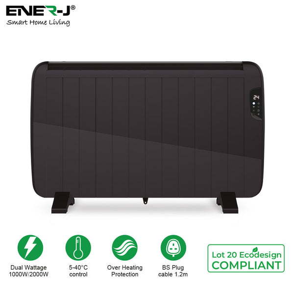 Ener-J 2000W Smart Heater with Aluminium Heating Element & Remote - Black secondary image