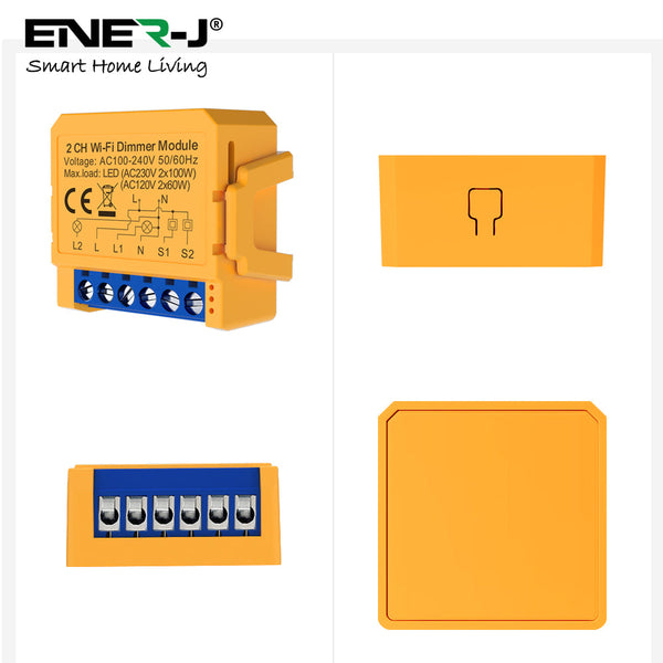Ener-J Smart WiFi+BLE 2CH Light Switch Module (Max 2 x 150W). Dimmable secondary image
