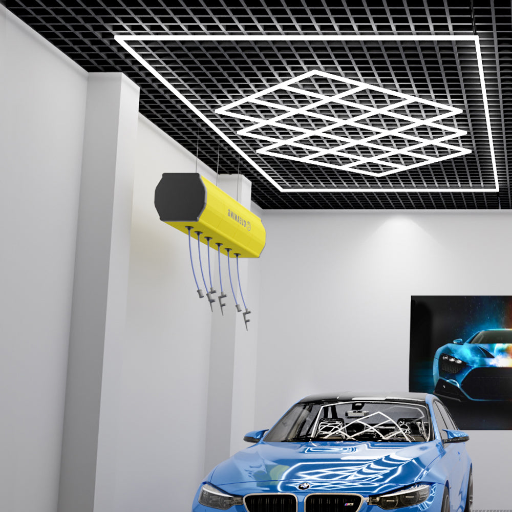 Ener-J 576W Designer Ceiling Lights with Frame (19 Diamonds and border)