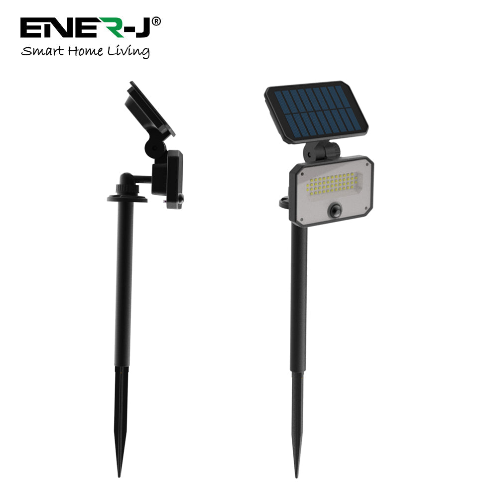 Ener J 8W PIR Solar Floodlight & Remote with 6000K Motion Sensor Light