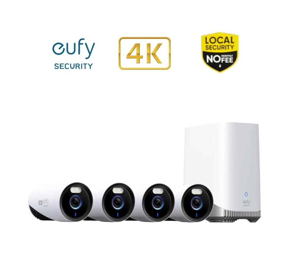 EufyCam 4K 24/7 Smart Protection E330 Kit - 4x Cameras with Homebase 3 (Professional)