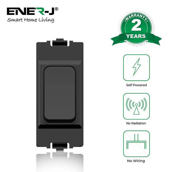 Ener-J Wireless & Batteryless Kinetic Grid Switch, Black