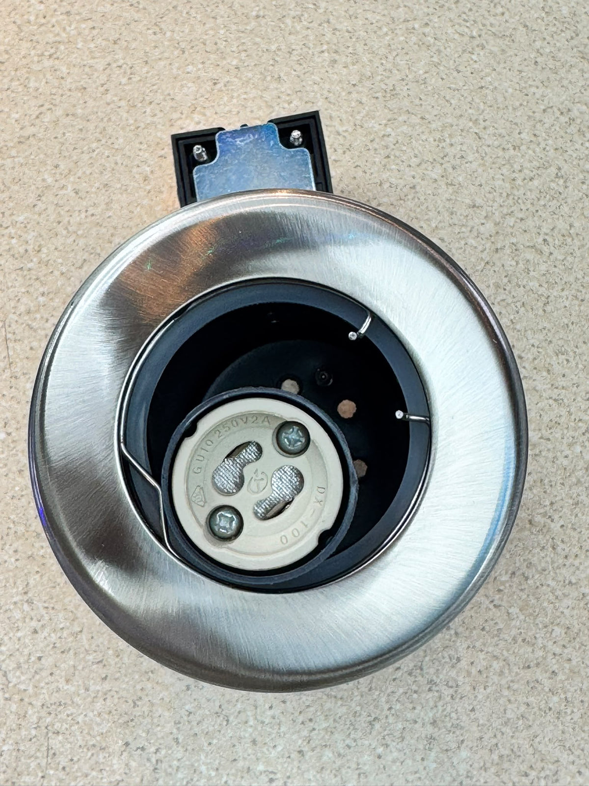 JCC Fireguard JC94002 - brushed nickel bezel and GU10 lampholder