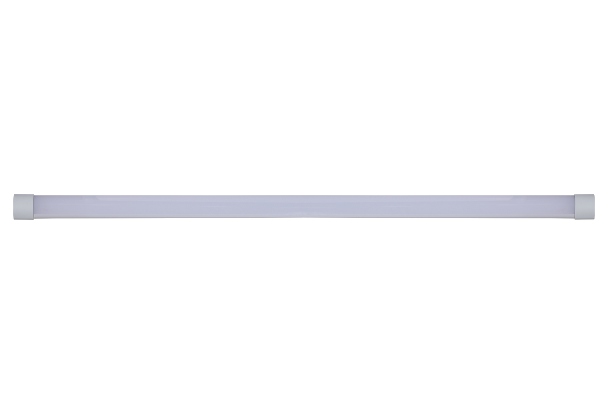 IP20 Slim LED Batten Light - front view, slim white batten with PC cover