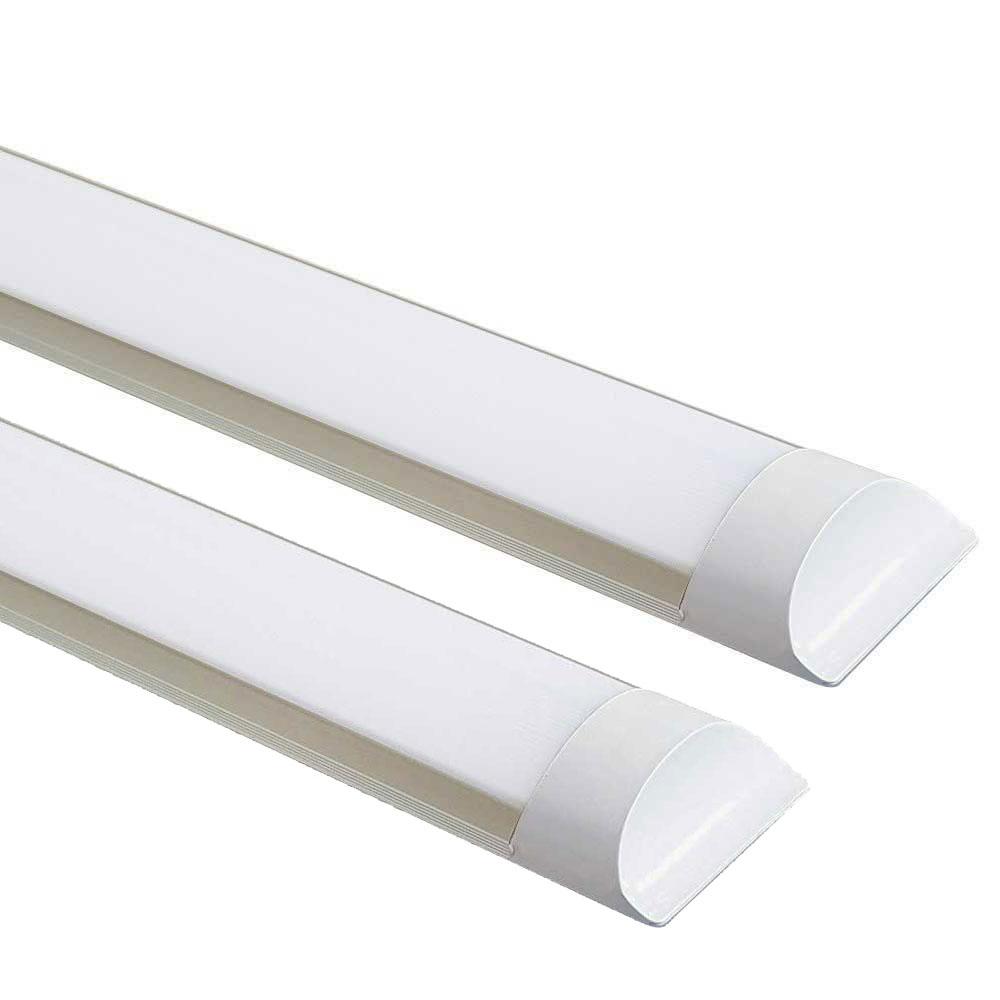 IP20 Slim LED Batten Light 3CCT - two slim white battens with rounded end caps
