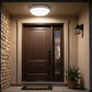 IP65 bulkhead installed on porch ceiling, lit