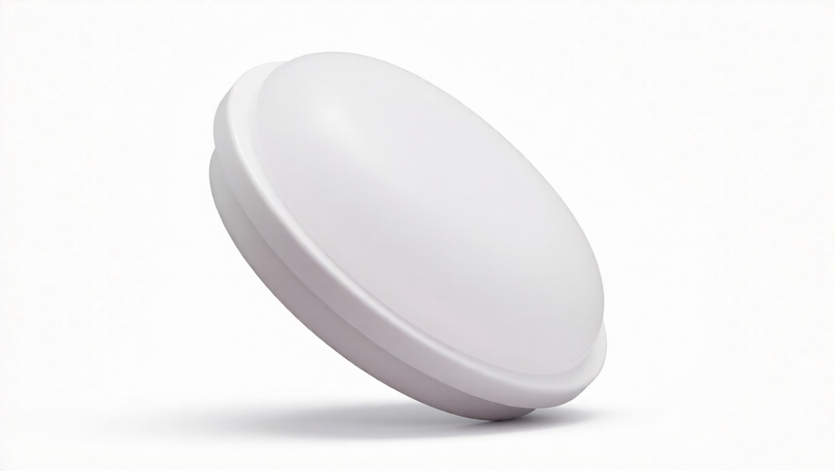 20W IP65 LED bulkhead light, white, angle view