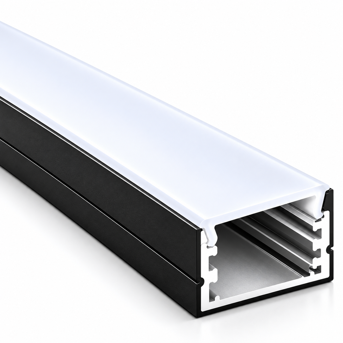 2m Standard LED Aluminium Profile – 17mm × 7mm Surface Mount Channel with Diffuser Cover