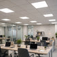 30W LED panels installed in office ceiling