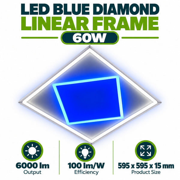EX-BDLF1 Blue Diamond Linear Frame Light – 60W, 600×600, 3 Switch Modes secondary image