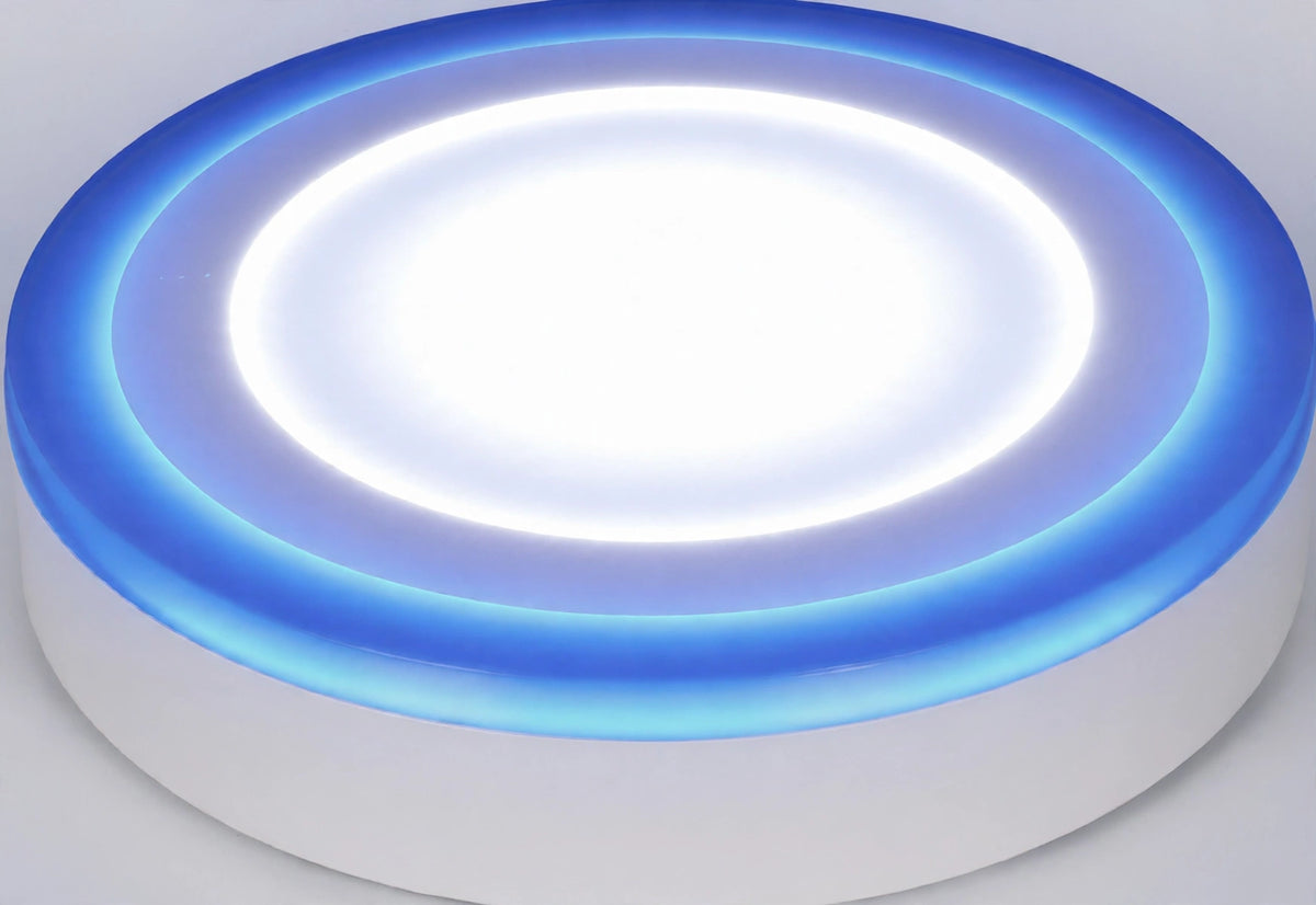 18+6W blue edge panel - studio, switched on