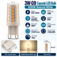 3W G9 Capsule LED Bulb 4000K Natural White infographic – 220-240V, G9, 360 degree beam, CRI over 80, 20000 hours, dimmable, 17 x 50mm