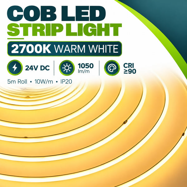 5m COB LED Strip Light – 24V DC, 10W/m, 1050lm/m secondary image