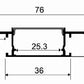 EXP315 cross-section dimensions – 76mm wide × 15mm high