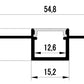 2m Plaster Over LED Aluminium Profile – 54.8 × 12.9mm, Trimless