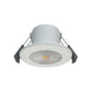 DL99Y 5W 6500K fire rated downlight, white bezel, front view