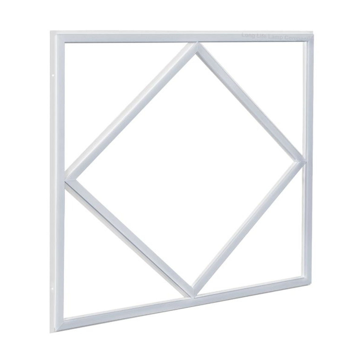 ecolux Diamond Linear Frame LED ceiling light, 60W, unlit white frame on white background