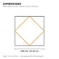 Diamond Linear Frame dimensions: 595 x 595 x 15 mm, fits standard 600 x 600 ceiling grid
