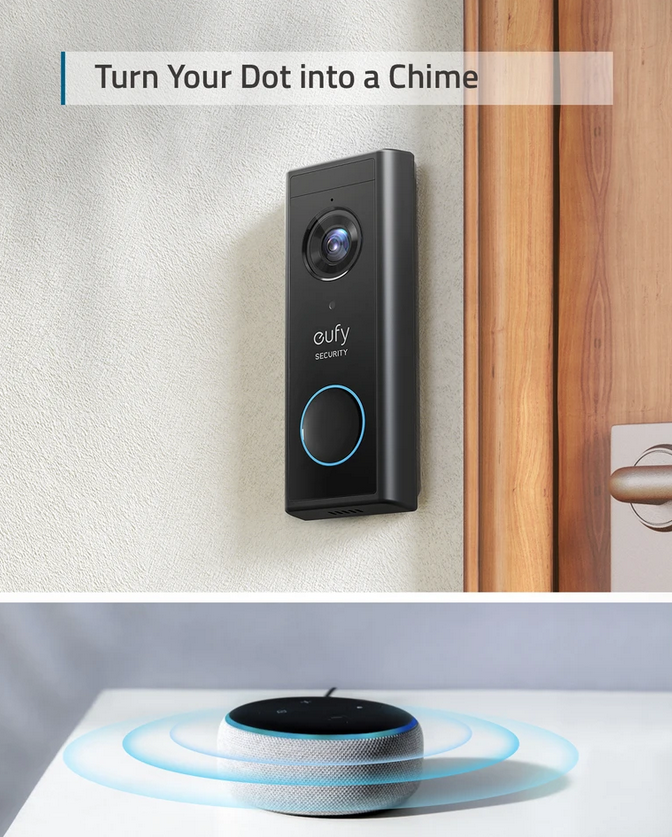 Eufy Video Doorbell 2K (Battery-Powered) with HomeBase 2 & Indoor Cam 2K Pan and Tilt &  Add on Doorbell Chime *Mega Bundle*