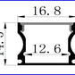 Deep LED Aluminium Profile EXP1202 – cross-section 16.8 x 14.3mm, 12.6mm internal