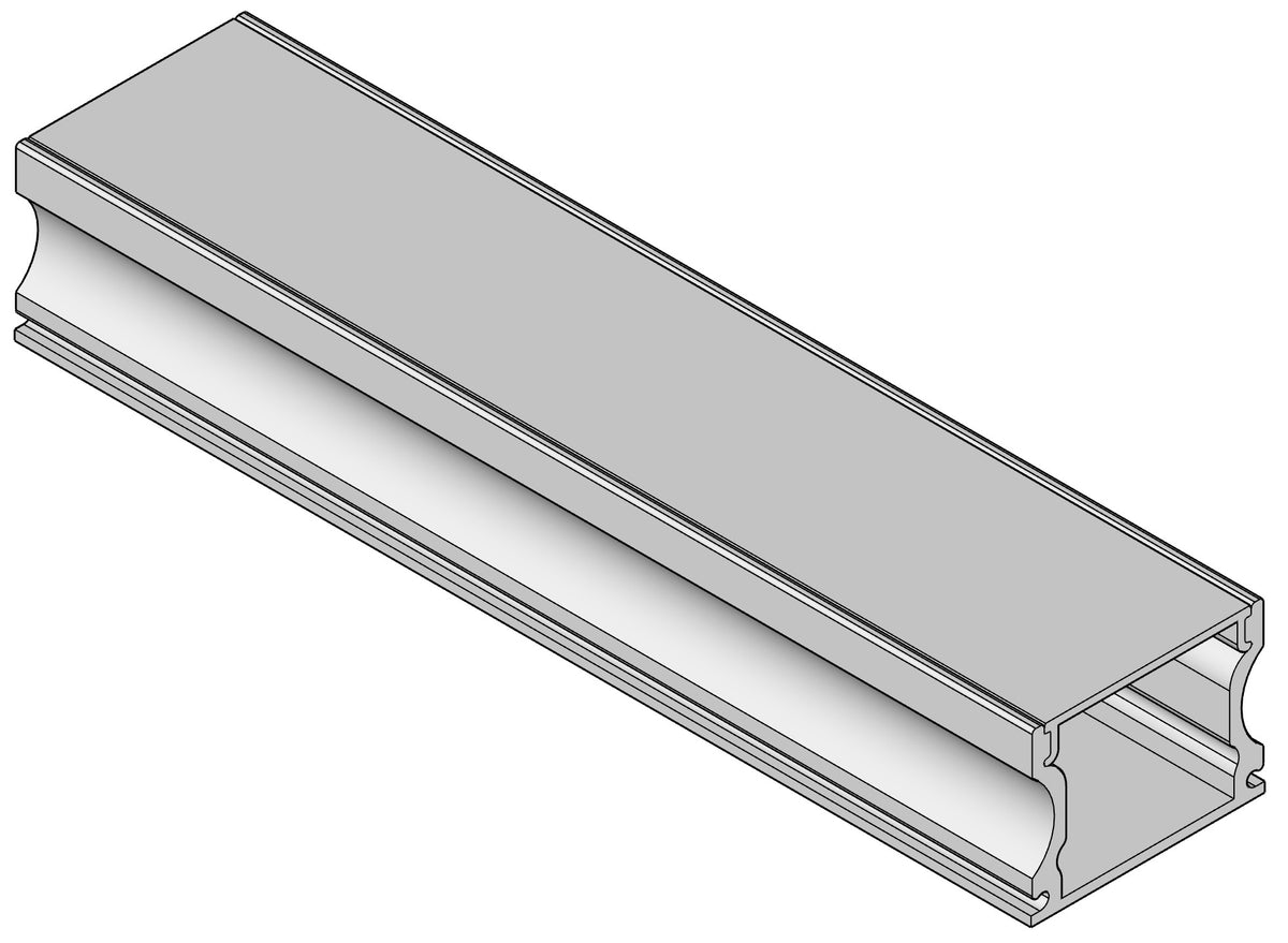 Deep LED Aluminium Profile EXP1202 – technical extrusion drawing