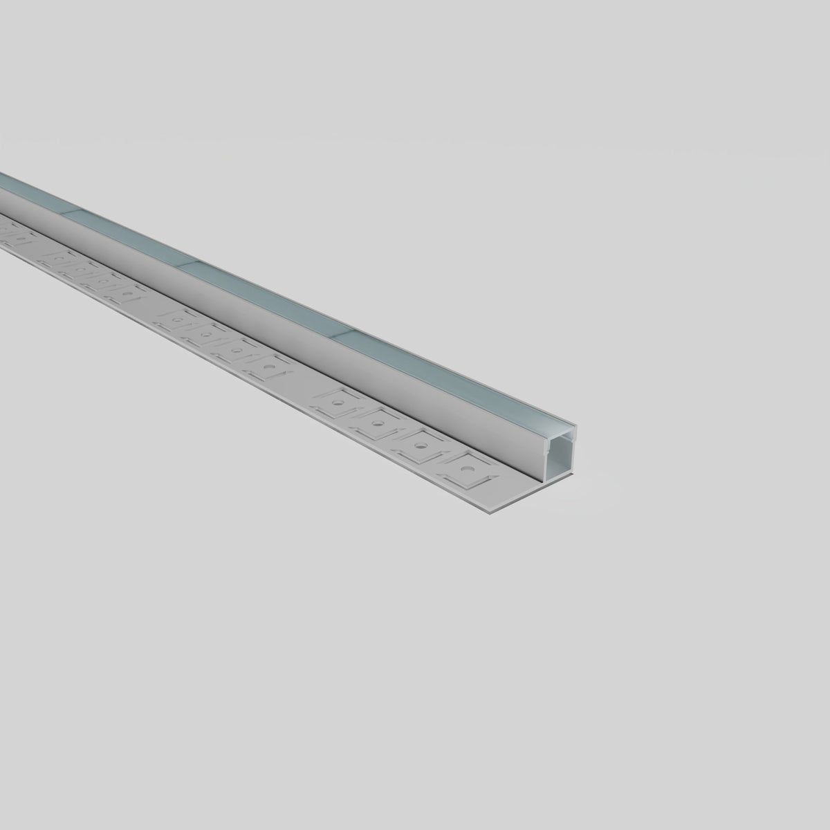 Tile In LED Aluminium Profile EXP301 - aluminium channel with diffuser, angle view
