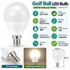 Golf Ball LED Bulb 4000K Natural White infographic – 8.5W non-dimmable, E14, 180 degree beam, CRI over 80, 20000 hours, dimensions