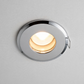 IP65 fire rated GU10 downlight installed in bathroom ceiling, lit