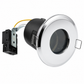 IP65 fire rated GU10 downlight, polished chrome, front angle view