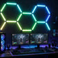 RGB hexagon frame in gaming room