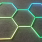 5-grid RGB hexagon LED frame, lit