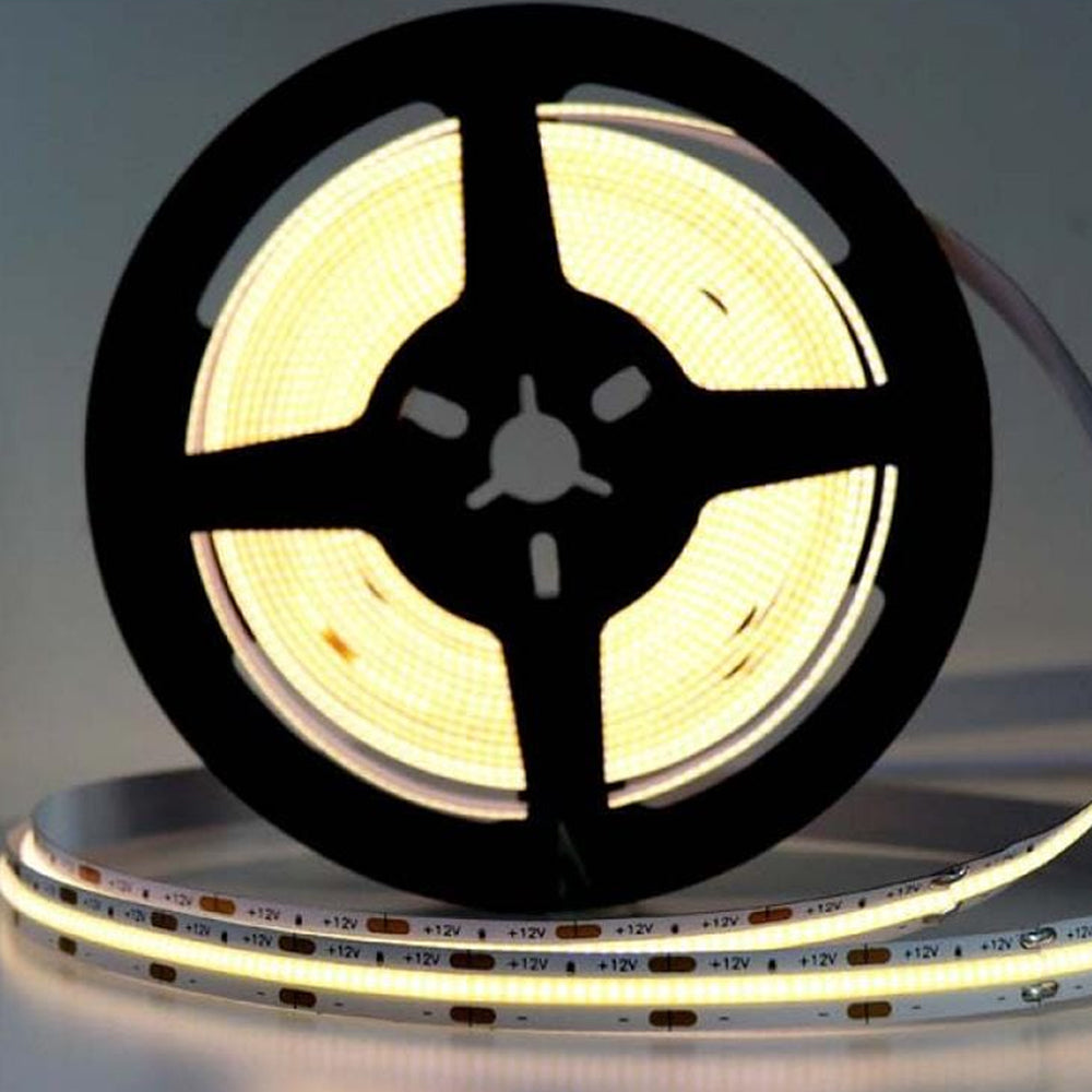 Ener-J 12V COB LED Strip Light with 300 LEDs/M. 10W/M, 1100lm/M CRI 90-92, 3000K