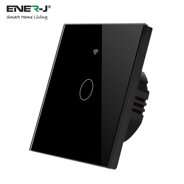 Ener-J WiFi Smart 1 Gang Touch Switch, Black (No Neutral Required)