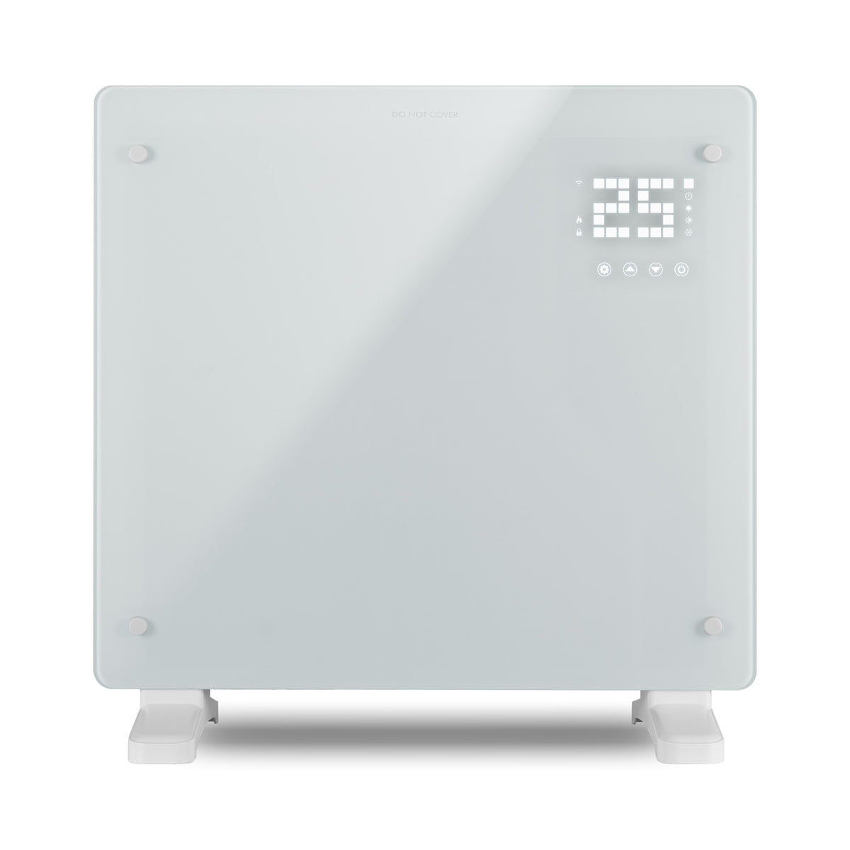 Devola DVPW500WH 500W smart WiFi glass panel heater - front, white