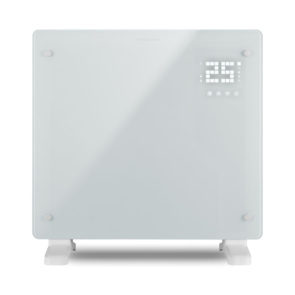 Devola Smart WiFi Glass Panel Heater 500W DVPW500WH – White, Wall Mounted or Free Standing, 7 Day Timer, Alexa & Google