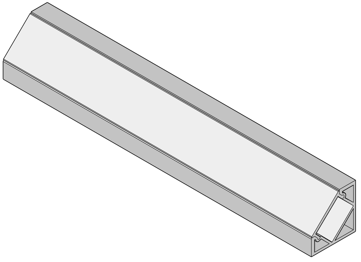 2m 45° Angled Corner LED Aluminium Profile – 18×18mm, Silver