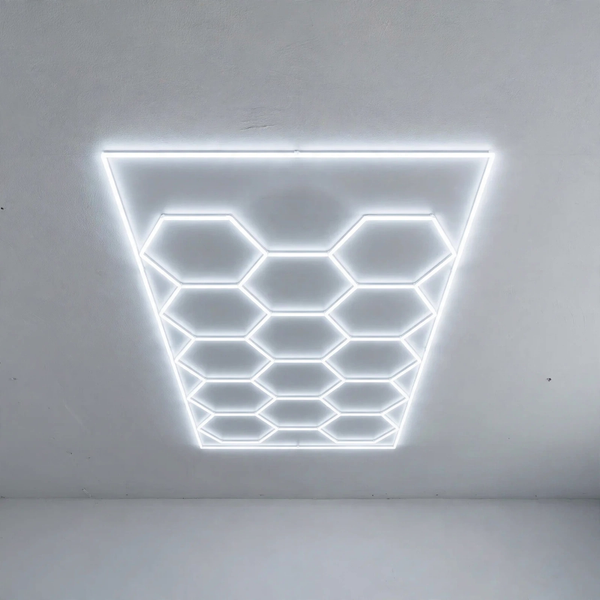 14-Grid Hexagon LED Frame Light with Outline – 500W, 6500K