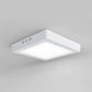 Square LED panel light glowing in 4000K cool white
