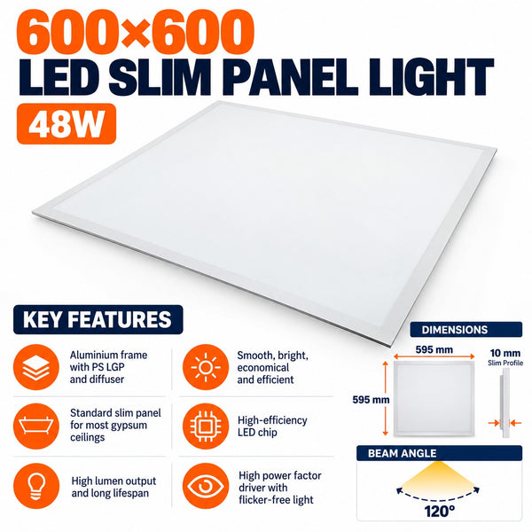 48W Slim LED Panel Light – 600x600, 6500K, 4560LM secondary image