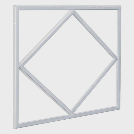 Diamond Linear Frame Light demonstration: panel off, then switched on, diamond pattern lights up