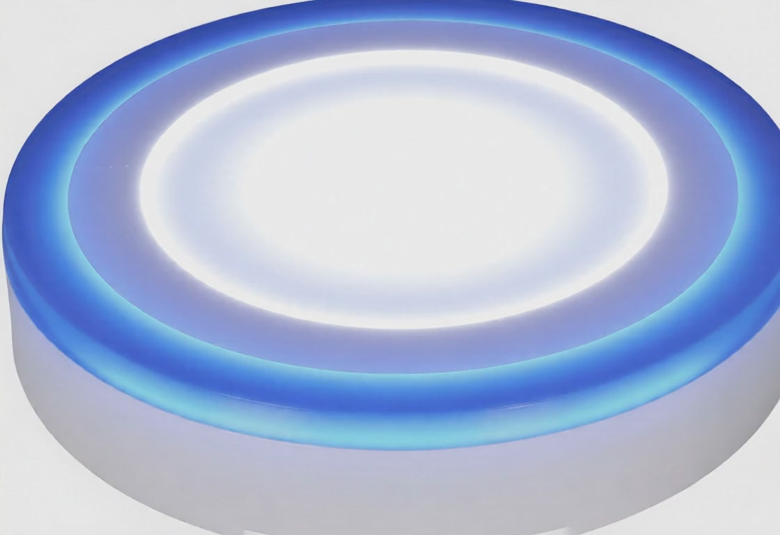 18+6W blue edge panel demo - dual light effect