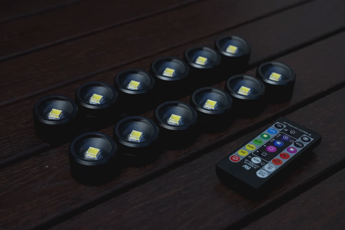 10x RGBW decking lights colour demo