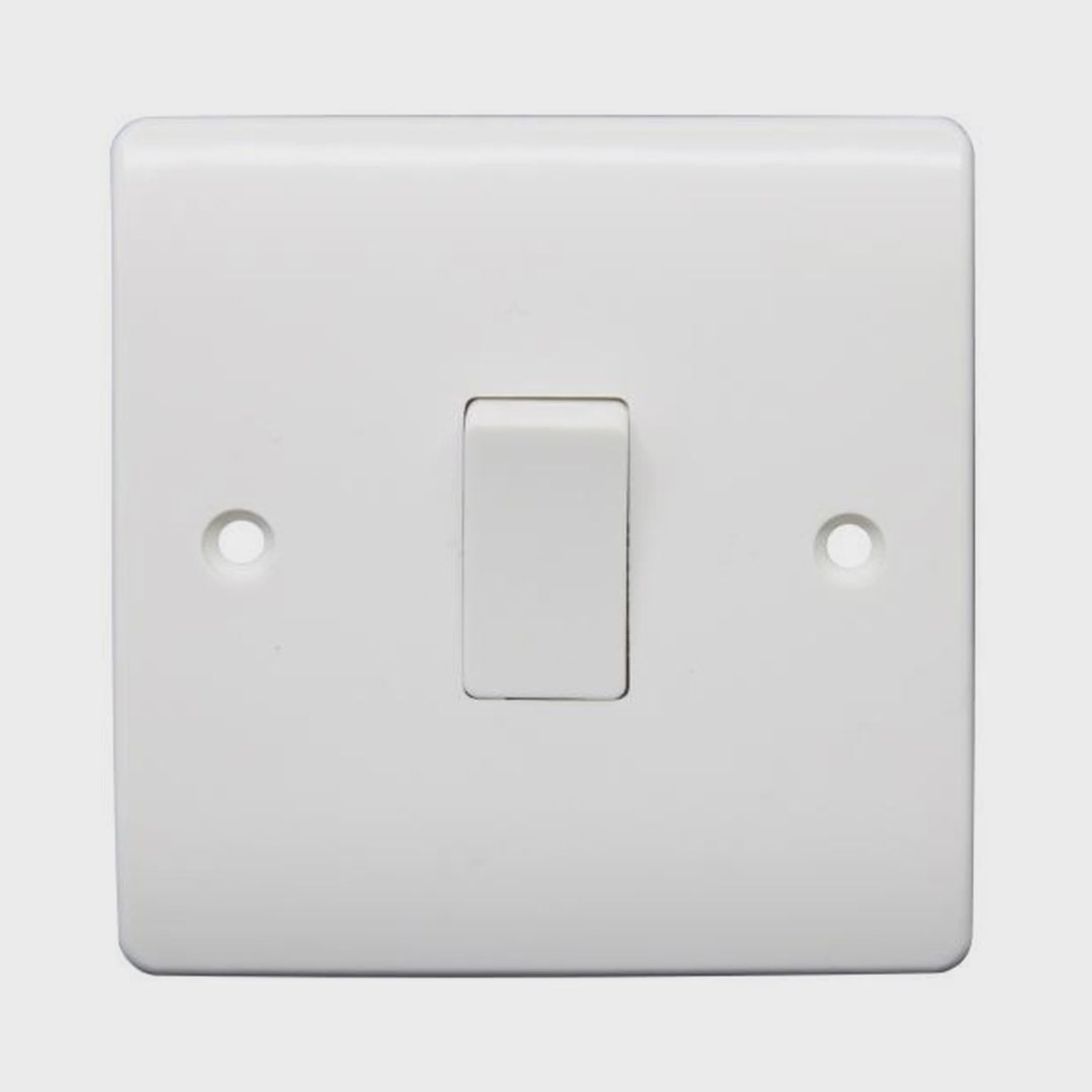 Demonstration video: ecolux white plastic plate switch rocker switching on and off