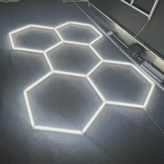 5-grid hexagon LED frame demo