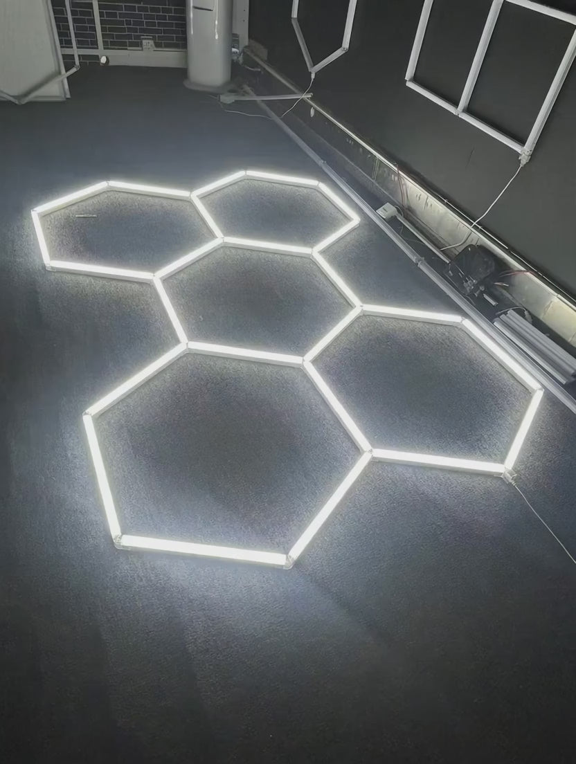 5-grid hexagon LED frame demo